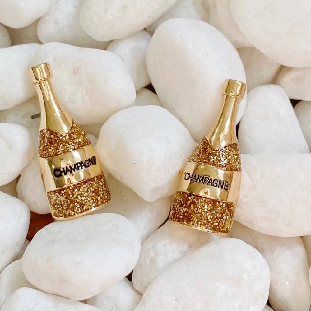 Champagne bottle earrings
